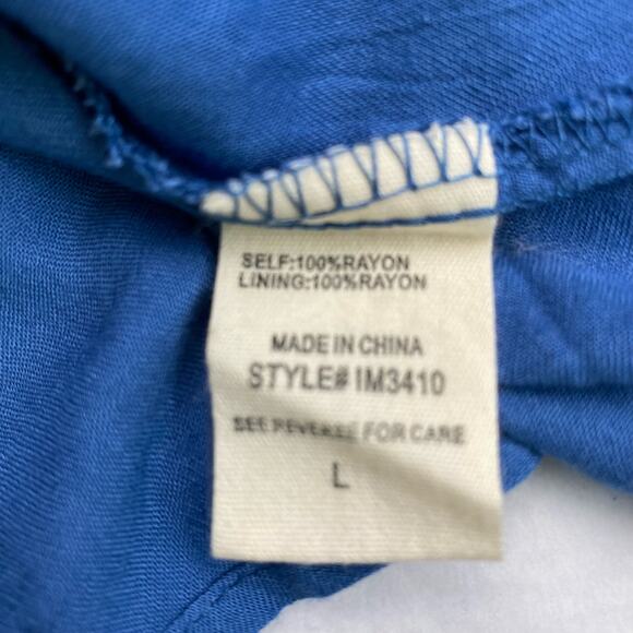 Illa Illa Strappy Macrame Neckline Fitted Waist Sexy Maxi Dress Women L Blue - Picture 12 of 12